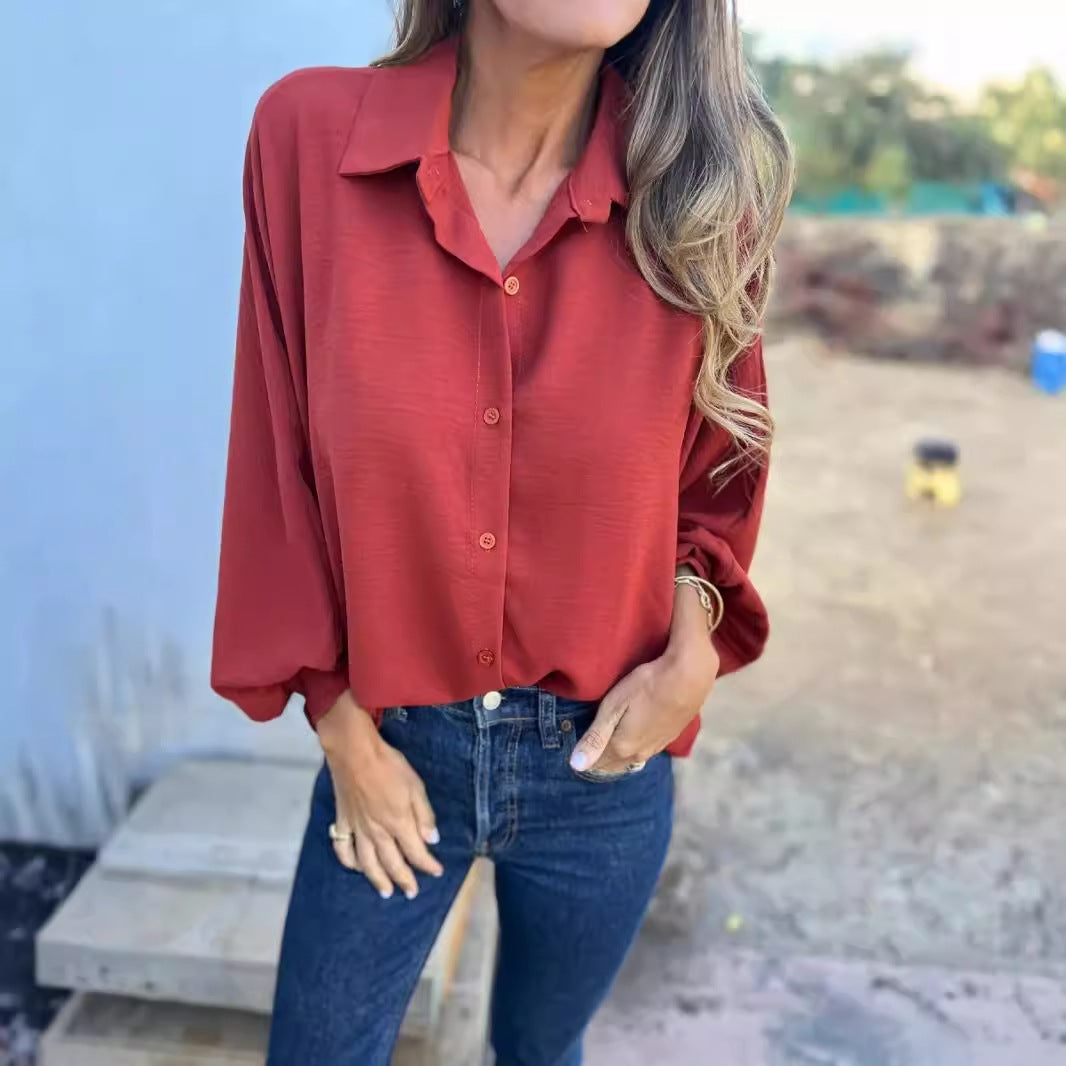 Chemise à manches longues pour femme