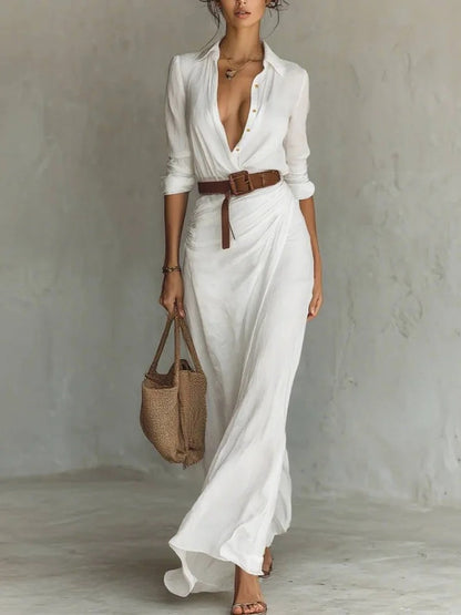 Robe Élégante Asymétrique – Taille Haute Chic