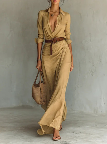Robe Élégante Asymétrique – Taille Haute Chic