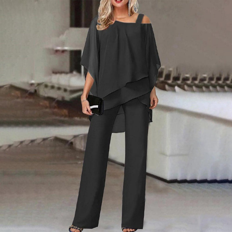 Ensemble Chic Femme Haut Asymétrique
