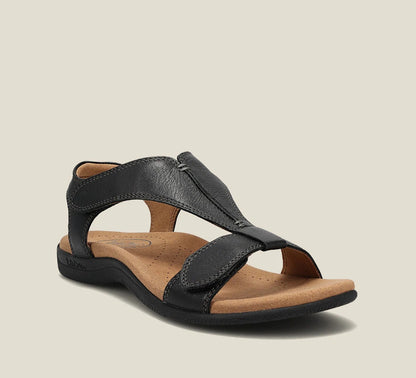 Sandales compensées à plateforme pour femmes, avec bride velcro et semelles épaisses.