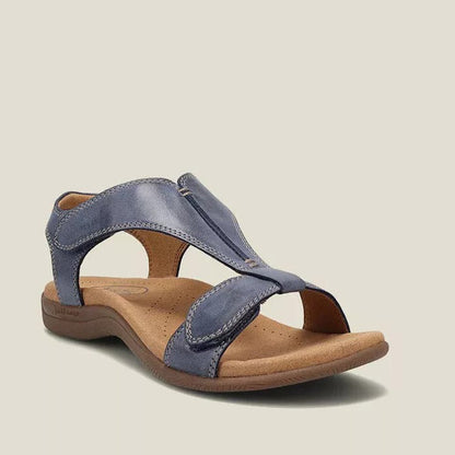 Sandales compensées à plateforme pour femmes, avec bride velcro et semelles épaisses.