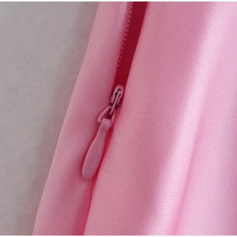 Robe longue satinée rose élégante
