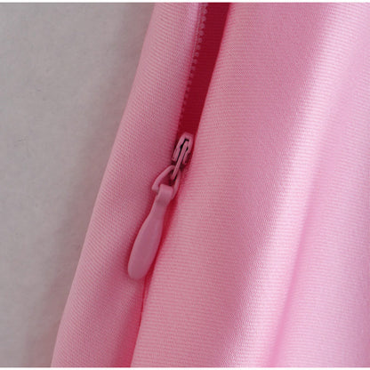 Robe longue satinée rose élégante