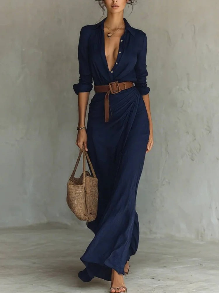 Robe Élégante Asymétrique – Taille Haute Chic