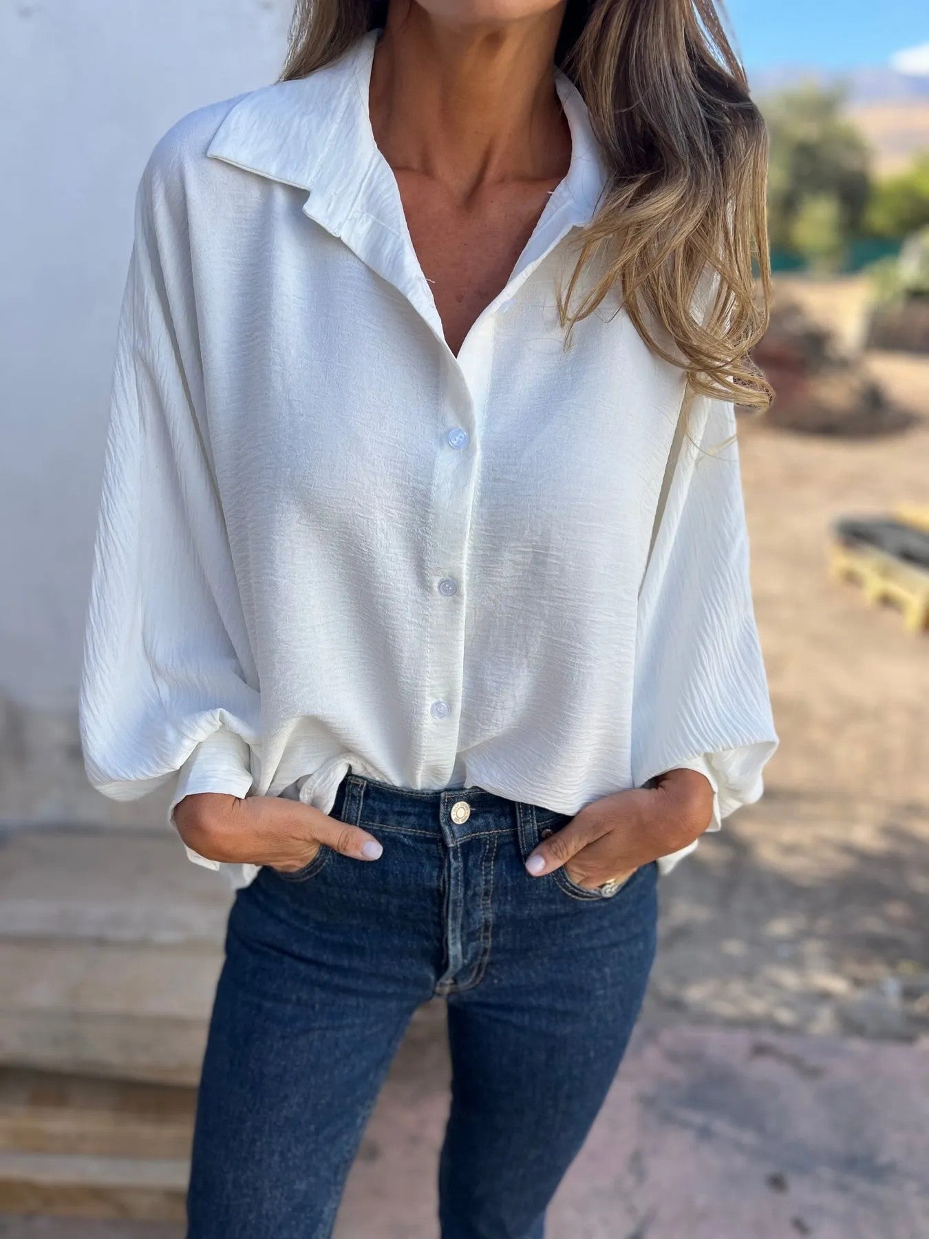Chemise à manches longues pour femme