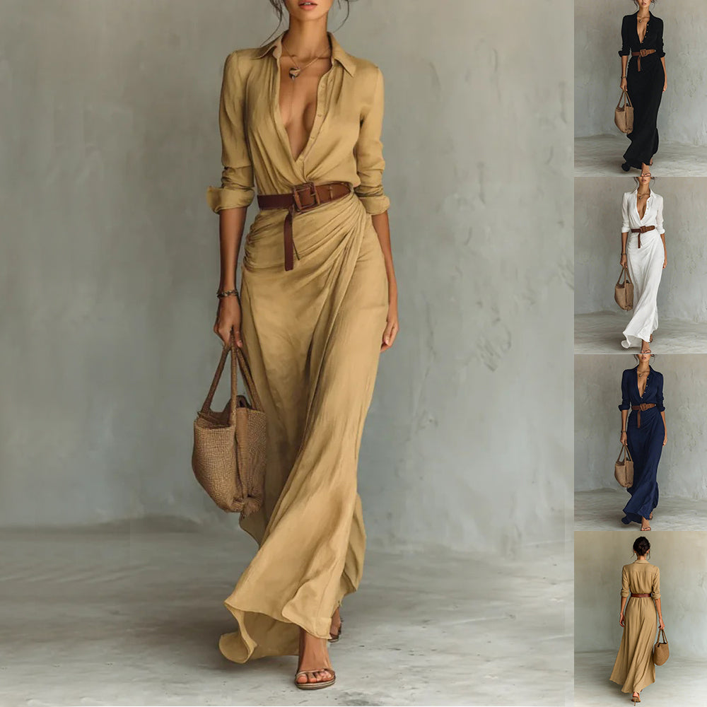 Robe Élégante Asymétrique – Taille Haute Chic