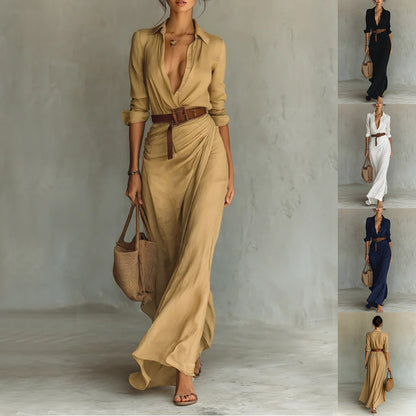 Robe Élégante Asymétrique – Taille Haute Chic