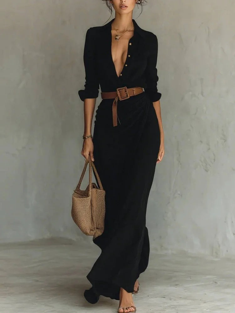 Robe Élégante Asymétrique – Taille Haute Chic