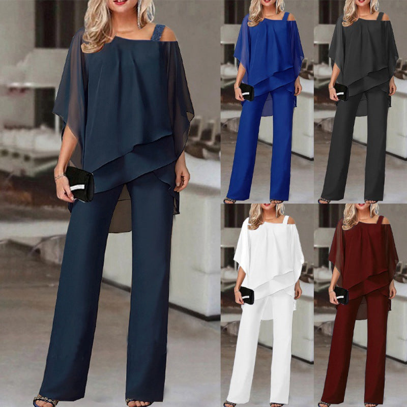 Ensemble Chic Femme Haut Asymétrique