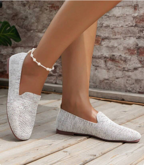 Chaussures plates de sport basses à bout rond pour femmes